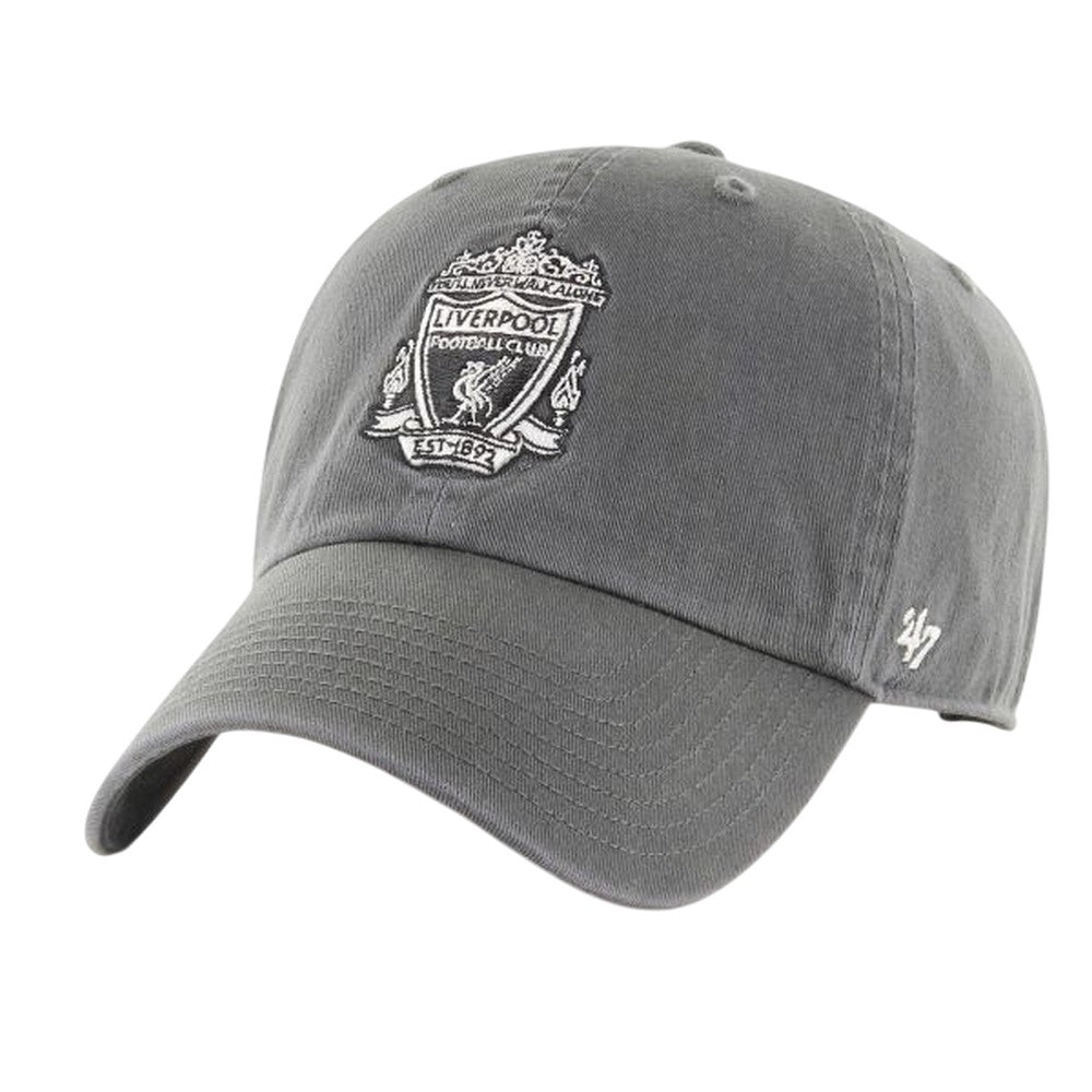 Charcoal - Front - Liverpool FC Clean Up 47 Relaxed Fit Baseball Cap