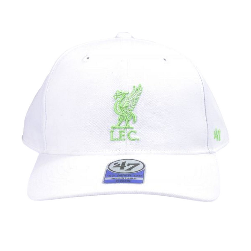 White-Green - Front - Liverpool FC Childrens-Kids MVP 47 Snapback Baseball Cap