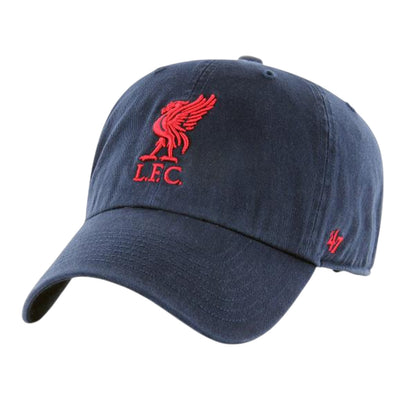 Navy-Red - Front - Liverpool FC Clean Up 47 Relaxed Fit Baseball Cap