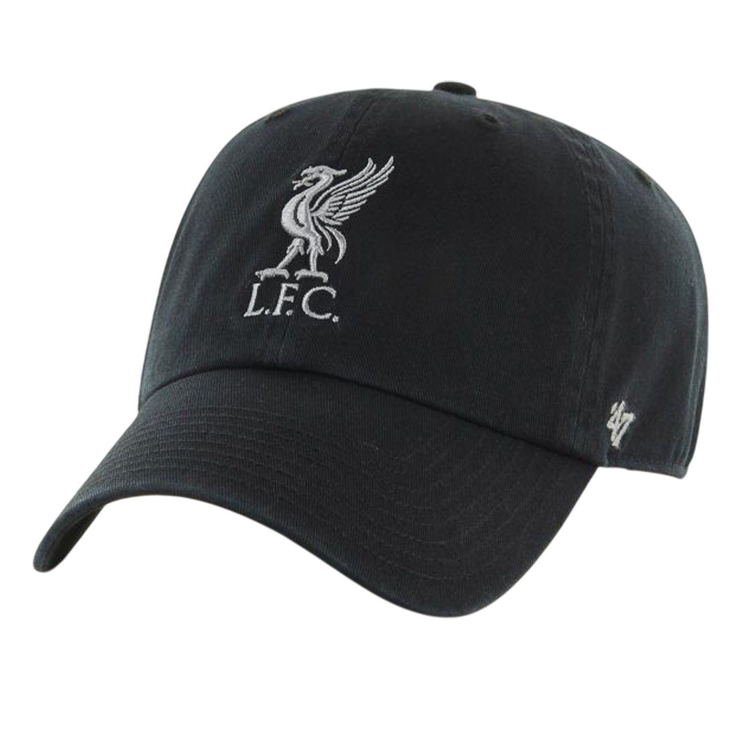 Black-Grey - Front - Liverpool FC Clean Up 47 Relaxed Fit Baseball Cap