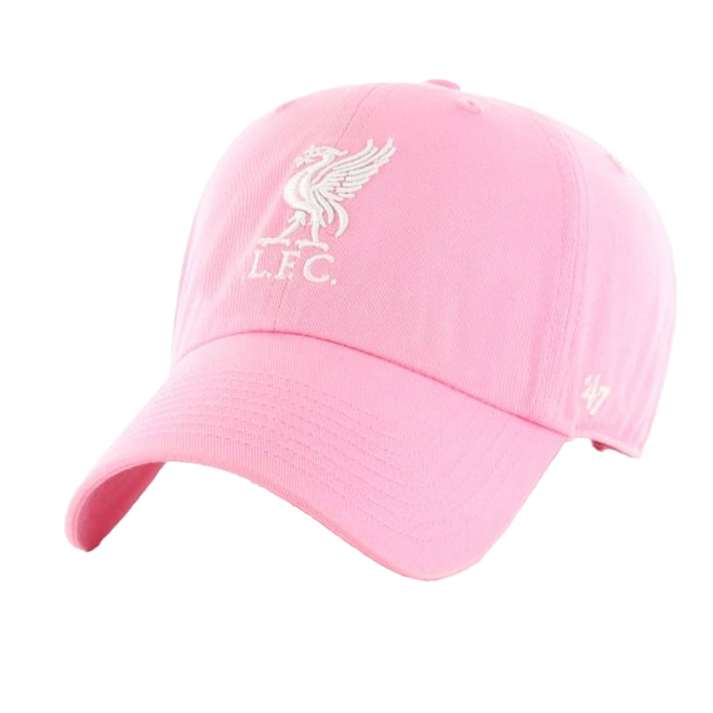 Rose Pink - Front - Liverpool FC Clean Up 47 Lightweight Relaxed Fit Baseball Cap