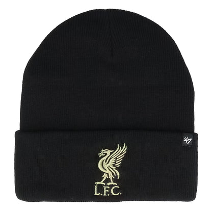 Black - Front - Liverpool FC 47 Knitted Turned Up Cuff Beanie