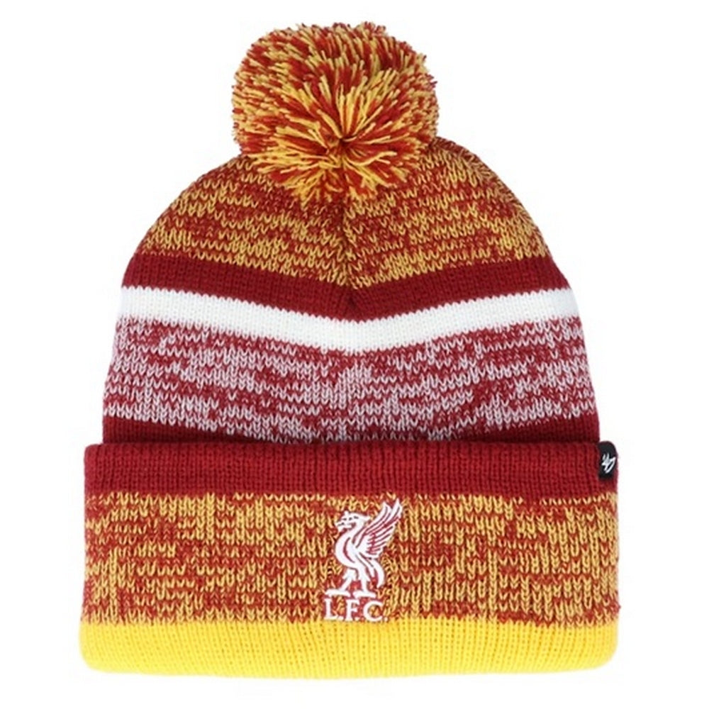 Maroon-Mustard-Gold-White - Front - Liverpool FC Northward 47 Pom Pom Beanie