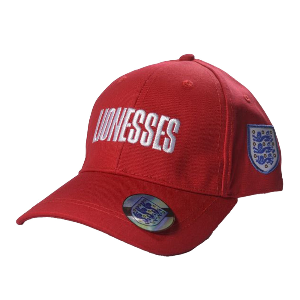 Red - Front - England FA Lionesses Baseball Cap