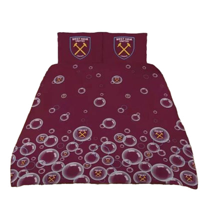 Maroon - Side - West Ham United FC Forever Blowing Reversible Bubbles Duvet Cover Set
