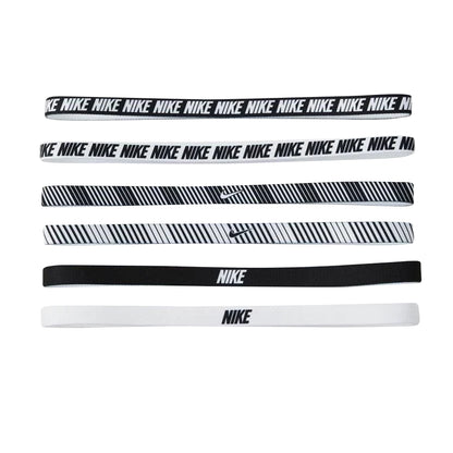 White-Black - Back - Nike Printed Flex Classic Headband (Pack of 6)