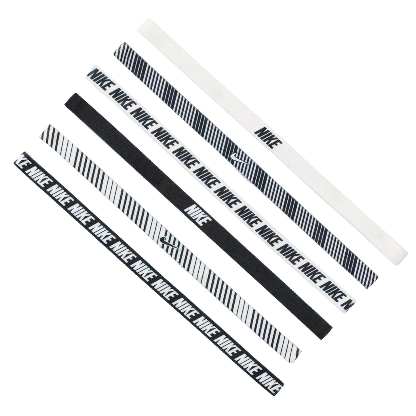 White-Black - Lifestyle - Nike Printed Flex Classic Headband (Pack of 6)