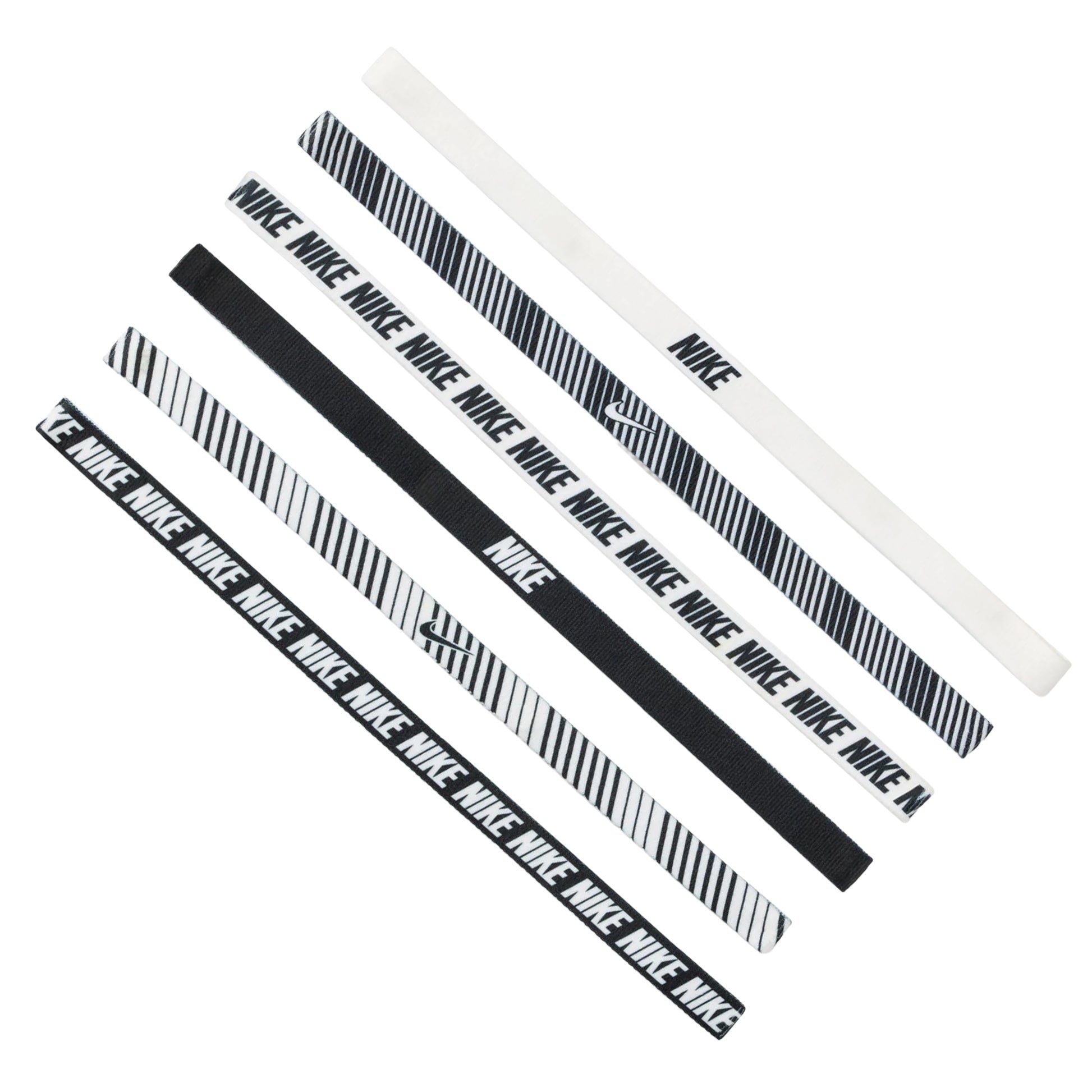 White-Black - Lifestyle - Nike Printed Flex Classic Headband (Pack of 6)