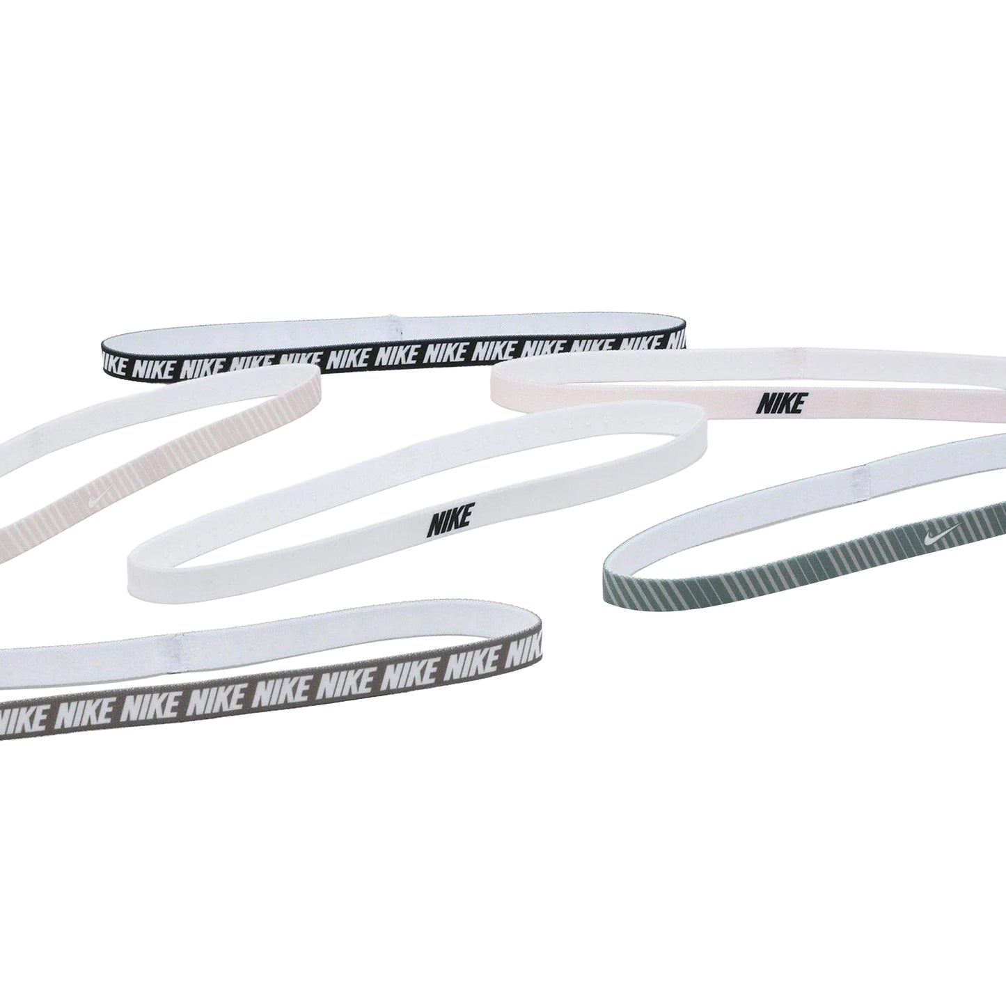 Soft Pink-Light Grey-White - Side - Nike Printed Flex Classic Headband (Pack of 6)