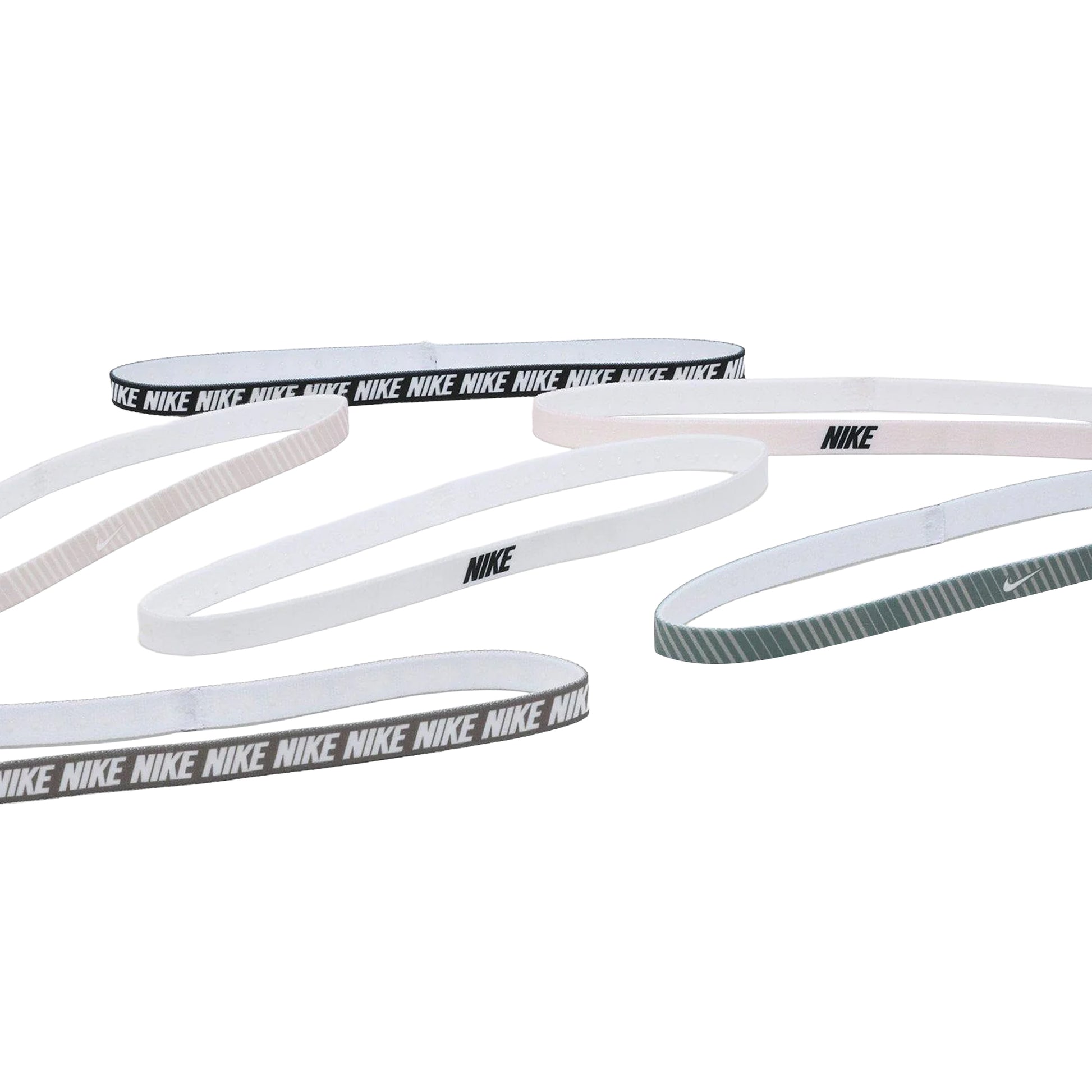 Soft Pink-Light Grey-White - Side - Nike Printed Flex Classic Headband (Pack of 6)