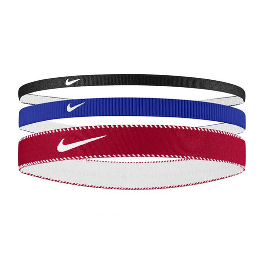Game Royal-University Red-White - Front - Nike Mixed Flex Classic Headband (Pack of 3)