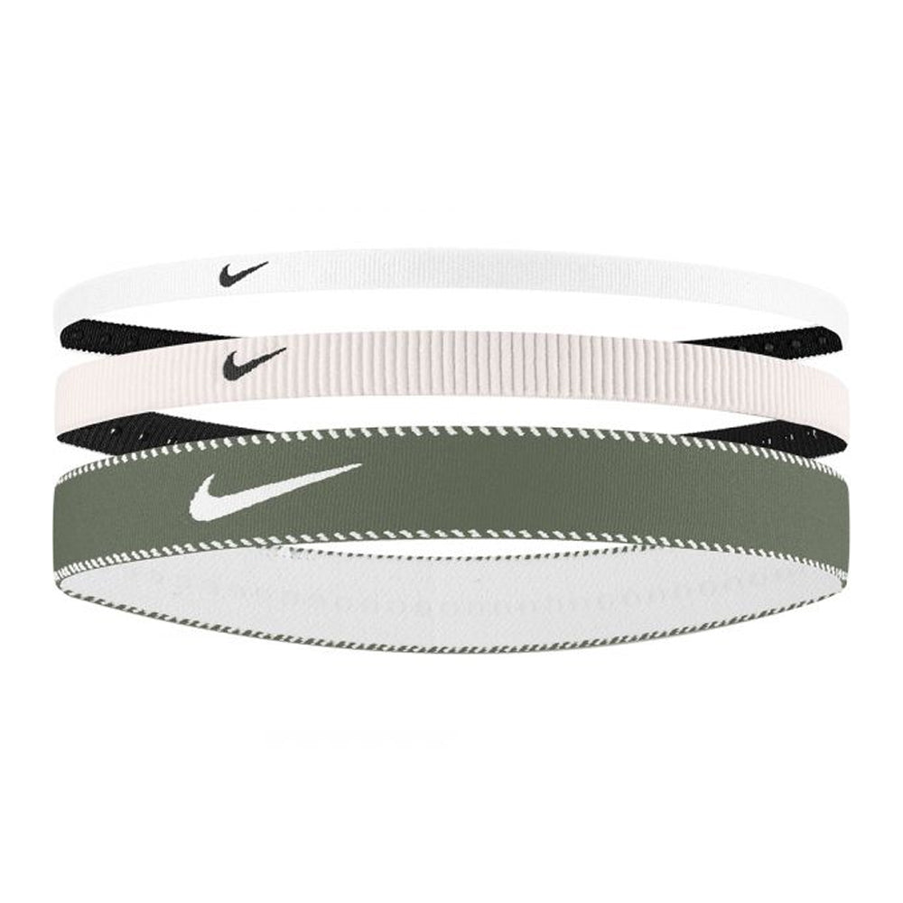 Soft Pink-Grey-White - Front - Nike Mixed Flex Classic Headband (Pack of 3)
