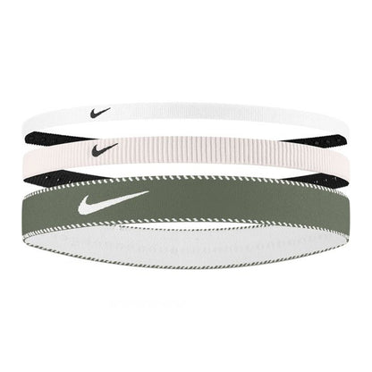 Soft Pink-Grey-White - Front - Nike Mixed Flex Classic Headband (Pack of 3)