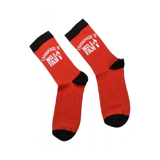 Red-Black-White - Front - Liverpool FC Unisex Adult Liverpool´s No.1 Fan Socks