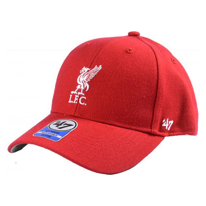 Red-White - Front - Liverpool FC Childrens-Kids MVP 47 Snapback Baseball Cap