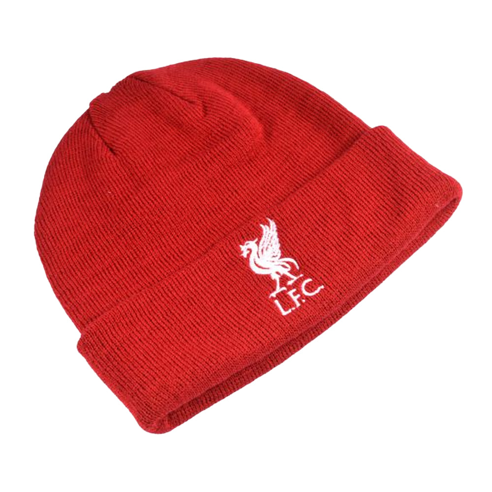 Red - Front - 47 Childrens-Kids Liverpool FC Cuffed Beanie