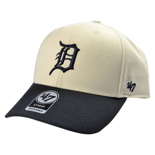 Natural-Black - Front - Detroit Tigers MLB MVP 47 Two Tone Baseball Cap