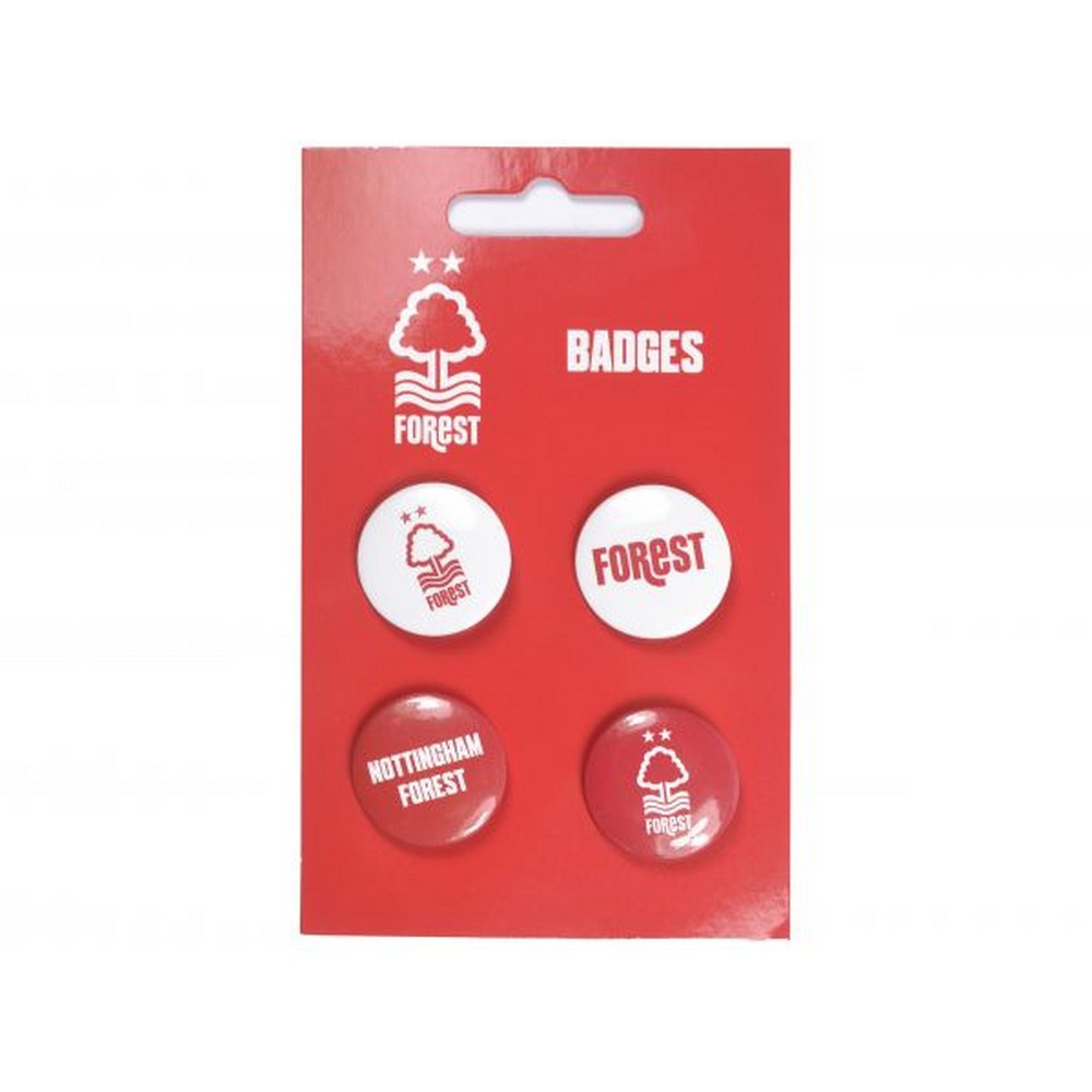 Red-White - Back - Nottingham Forest FC Badge Set (Pack of 4)