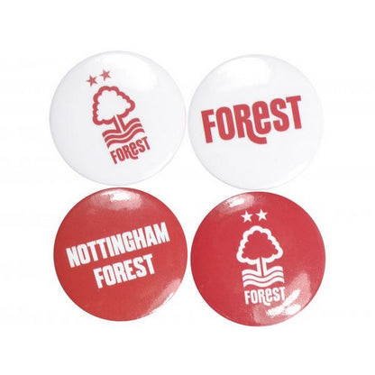 Red-White - Front - Nottingham Forest FC Badge Set (Pack of 4)