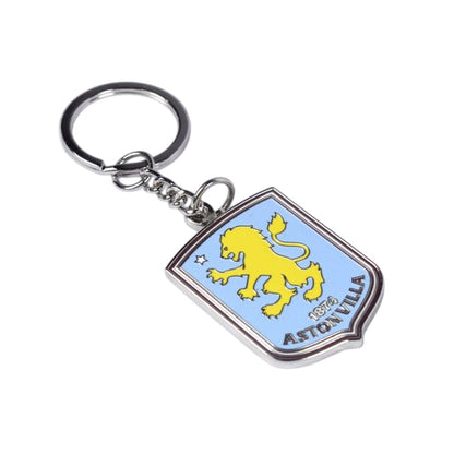 Sky Blue-Yellow-Silver - Front - Aston Villa FC Crest Keyring