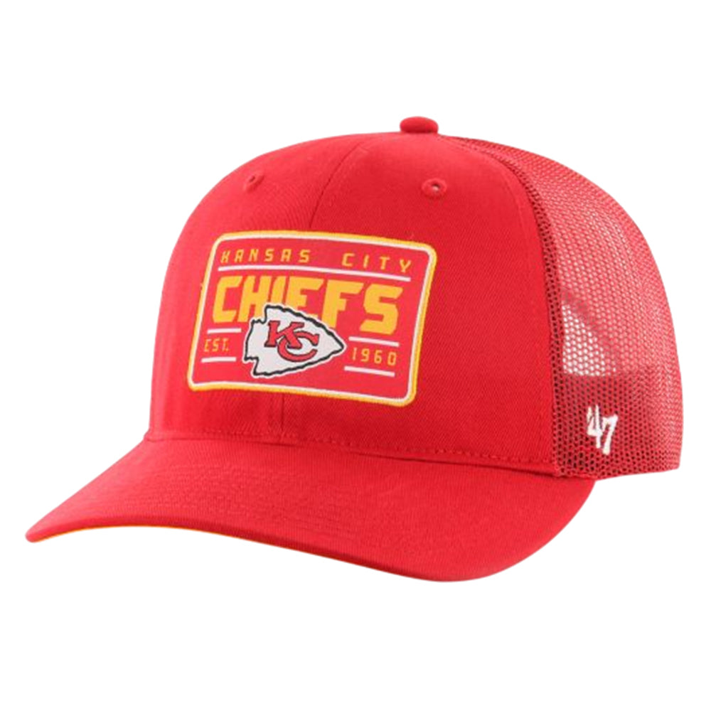 Red - Front - Kansas City Chiefs Hardline 47 Trucker Cap