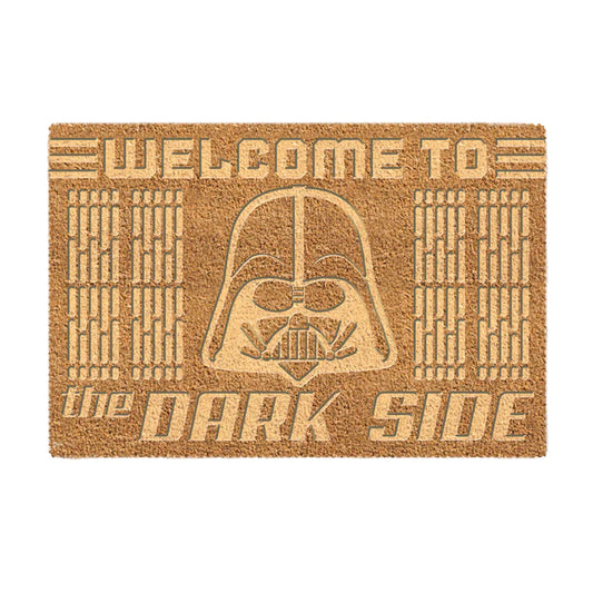 Brown - Front - Star Wars Welcome To The Dark Side Coir Embossed Door Mat