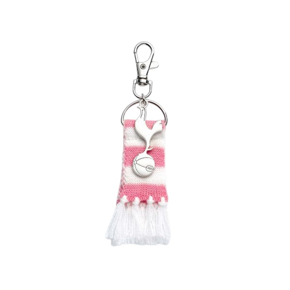 Pink-White - Back - Tottenham Hotspur FC Stripe Crest Keyring