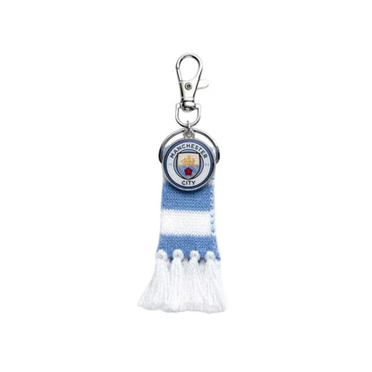 Blue-White - Back - Manchester City FC Stripe Crest Keyring