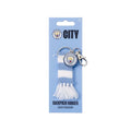 Blue-White - Side - Manchester City FC Stripe Crest Keyring