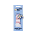 Pink-White - Side - Manchester City FC Stripe Crest Keyring