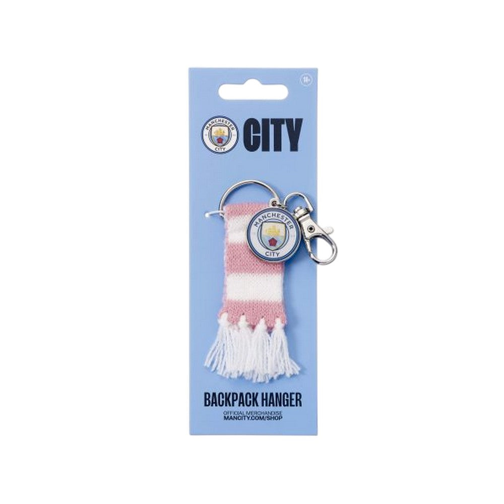 Pink-White - Side - Manchester City FC Stripe Crest Keyring