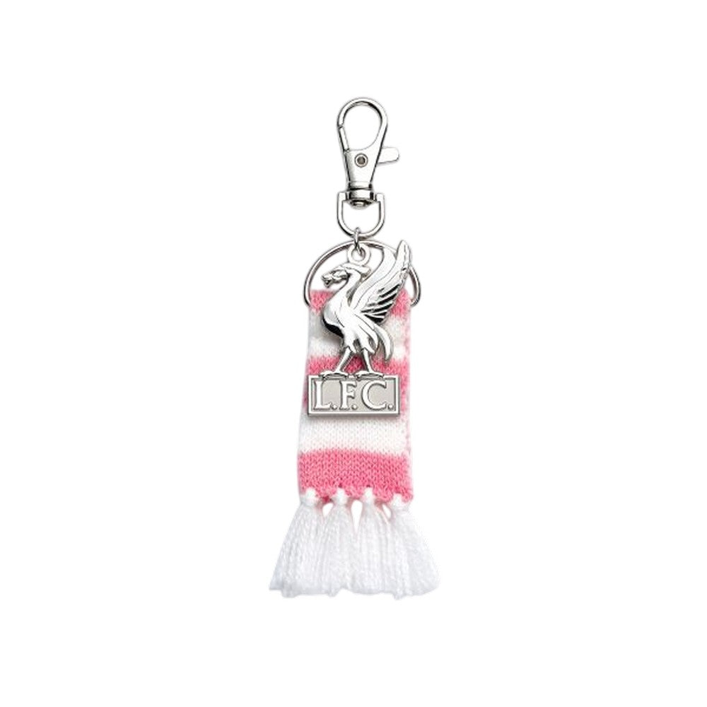 Pink-White - Back - Liverpool FC Stripe Crest Keyring