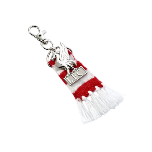 Red-White - Front - Liverpool FC Stripe Crest Keyring