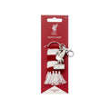 Red-White - Side - Liverpool FC Stripe Crest Keyring