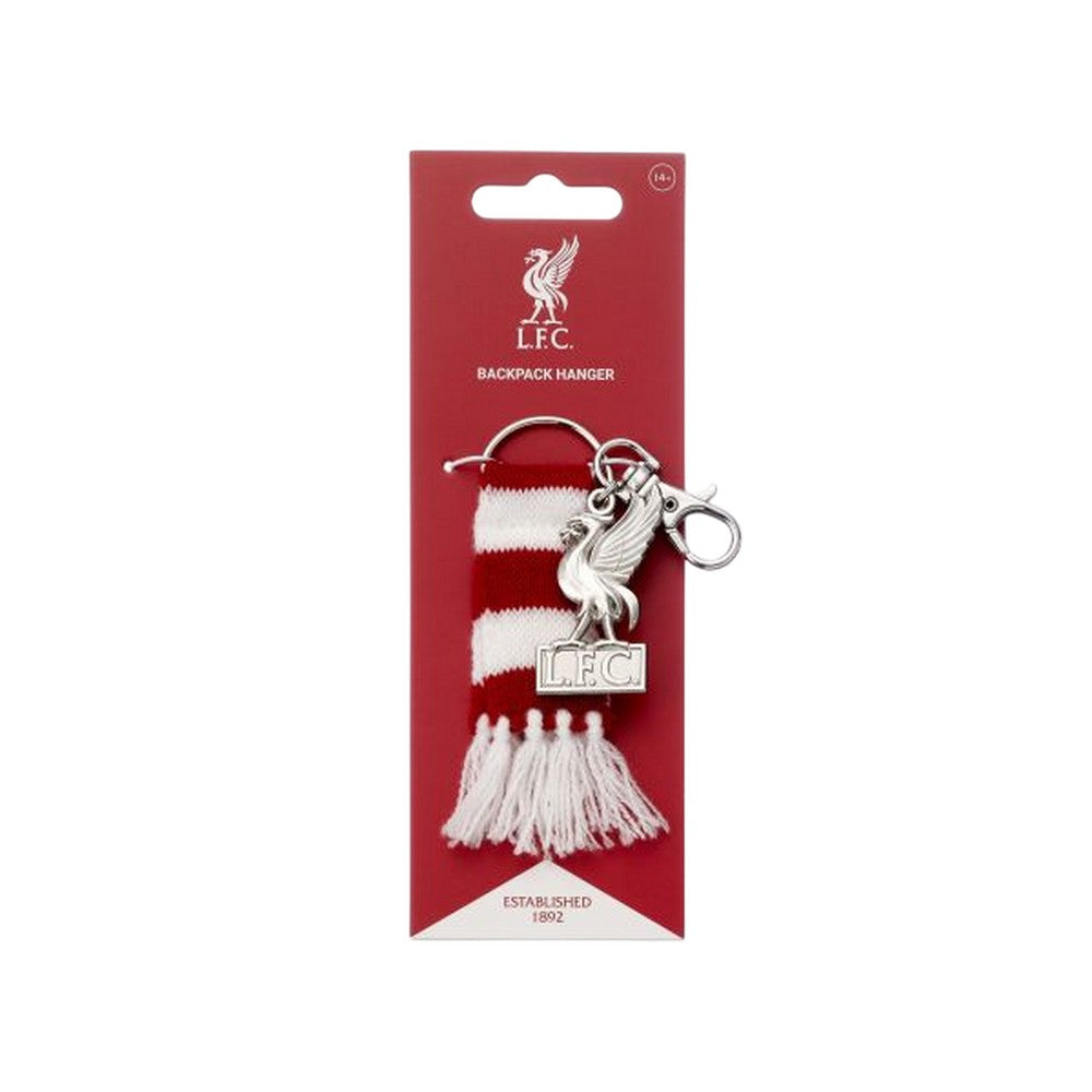 Red-White - Side - Liverpool FC Stripe Crest Keyring