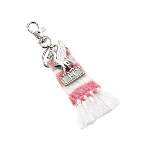 Pink-White - Front - Liverpool FC Stripe Crest Keyring