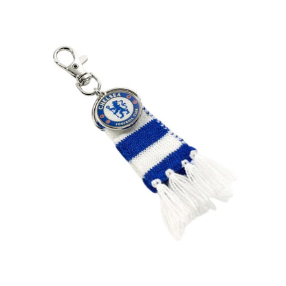 Blue-White - Front - Chelsea FC Stripe Crest Keyring