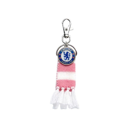 White-Pink - Back - Chelsea FC Crest And Stripes Keyring