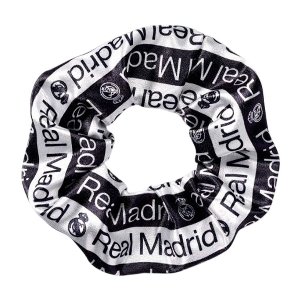 White-Black - Front - Real Madrid CF Crest Scrunchie