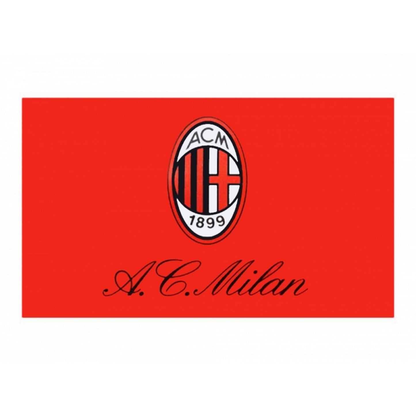 Red-Black-White - Front - AC Milan Official Football 5 X 3 Flag