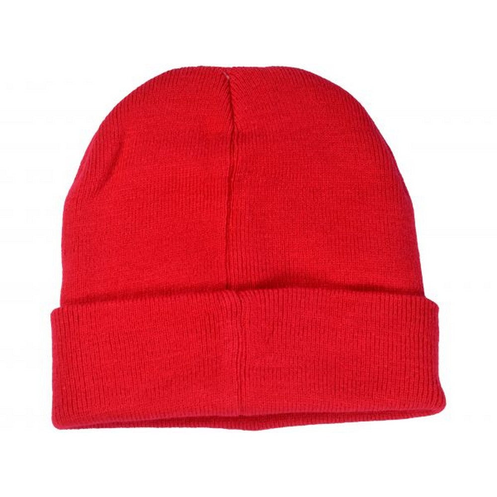 Red - Back - England FA Unisex Adult Knitted Turned Up Cuff Beanie