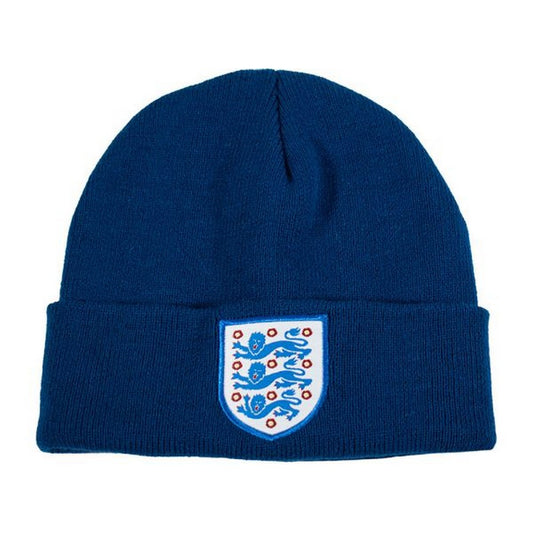 Navy - Front - England FA Unisex Adult Knitted Turned Up Cuff Beanie