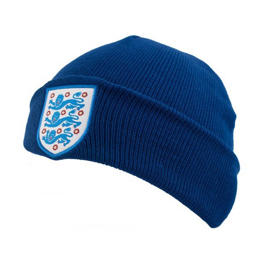 Navy - Back - England FA Unisex Adult Knitted Turned Up Cuff Beanie