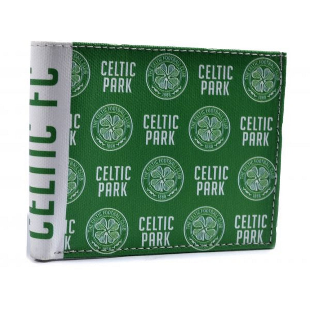 Green - Front - Celtic FC Icon Canvas Bi-Fold Card Wallet