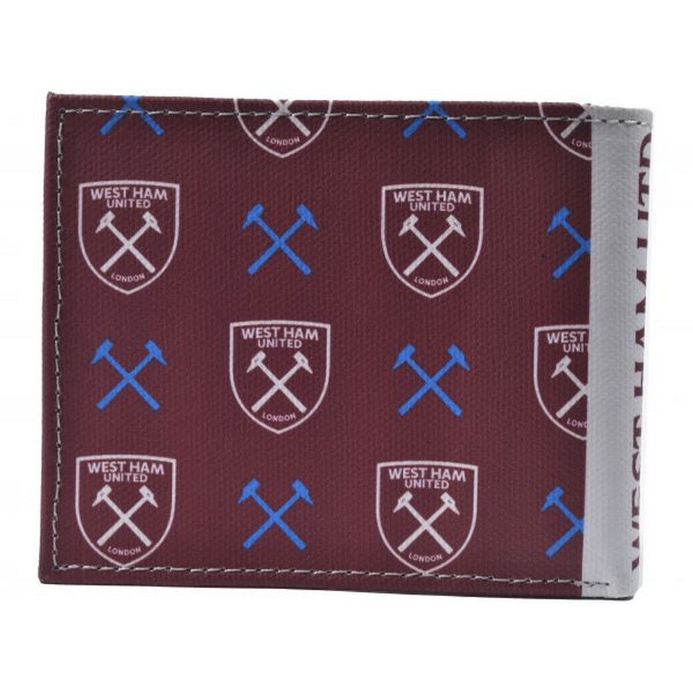 Maroon - Back - West Ham United FC Icon Canvas Bi-Fold Card Wallet