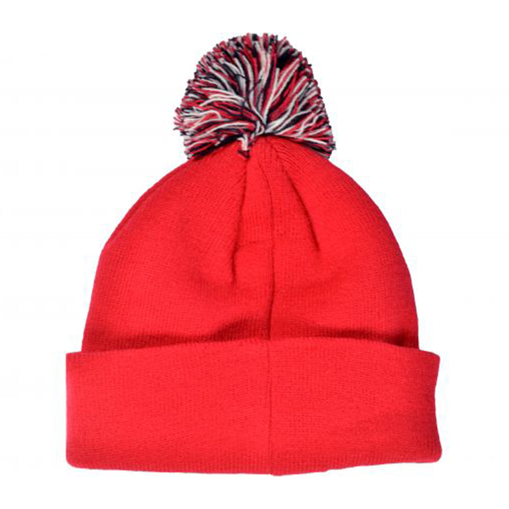 Red - Back - England FA Unisex Adult Bobble Knitted Beanie
