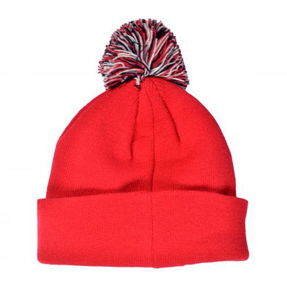 Red - Back - England FA Unisex Adult Bobble Knitted Beanie