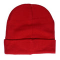 Red-Red - Back - England Lionesses Unisex Adult Knitted Turned Up Cuff Beanie