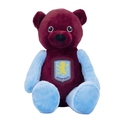 Burgundy-Light Blue - Front - Aston Villa FC Bear Soft Plush Toy