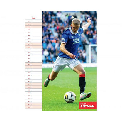 Multicoloured - Back - Rangers FC 2026 A3 Wall Calendar